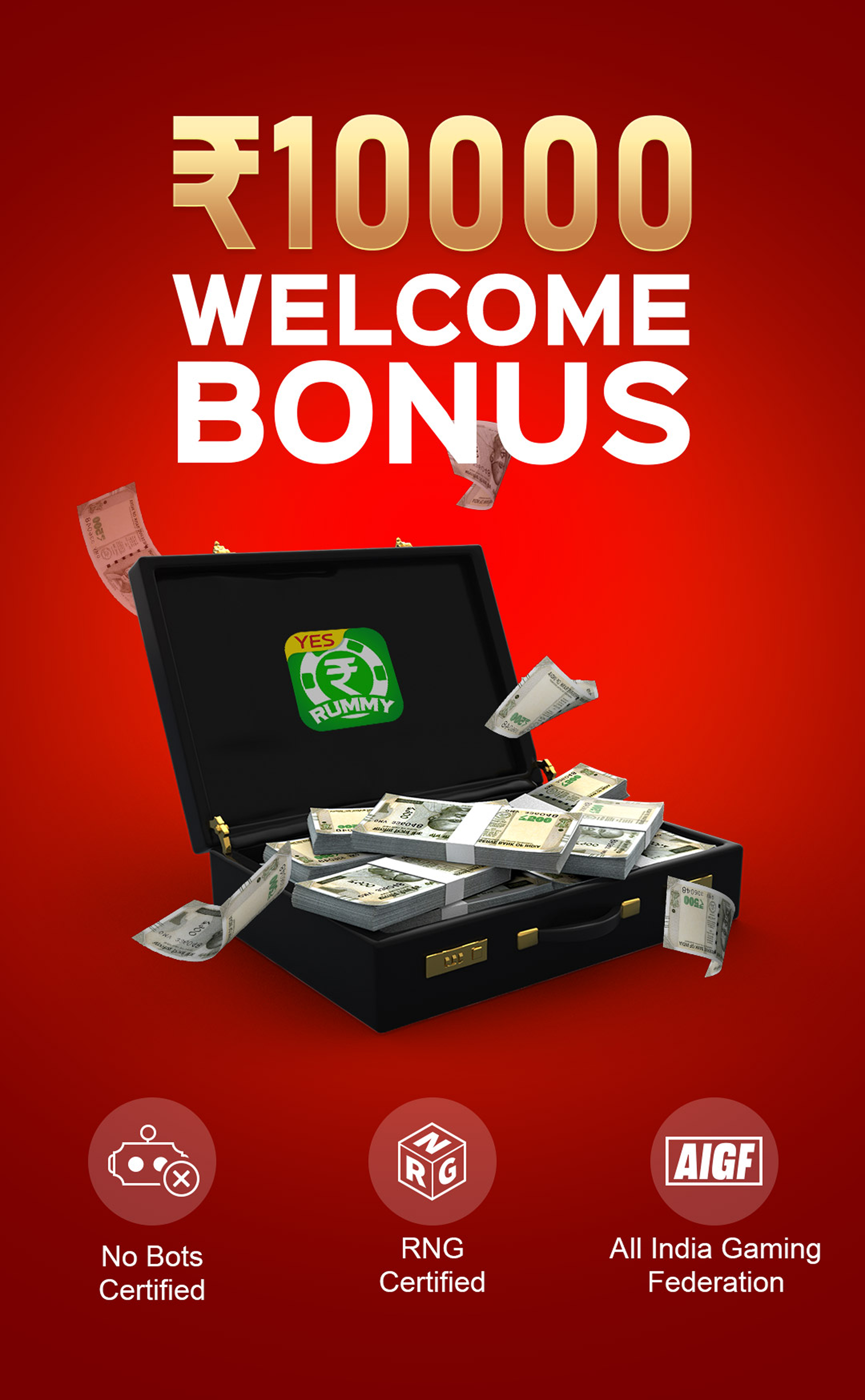 100% winnings in real cash on yesrummy